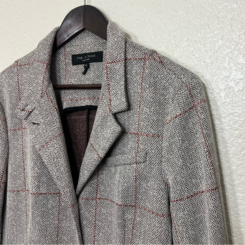 rag & bone Slade Check Print Blazer size 14 - Picture 6 of 13